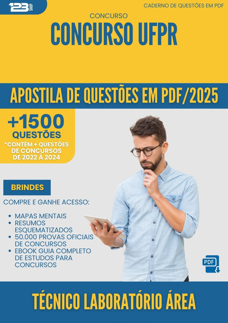 Apostila de Questões para Concurso Tecnico Laboratorio Area Industrial Ufpr 2025 - Mais de 1.500 Questões