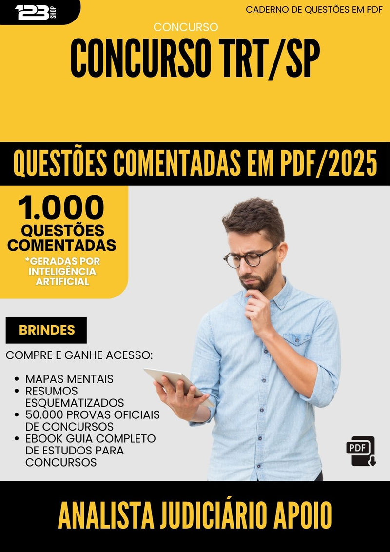 1000 Questões Comentadas para Concurso Analista Judiciario Apoio Especializado Servico Social Trt Sp 2025 - 1000 Questões
