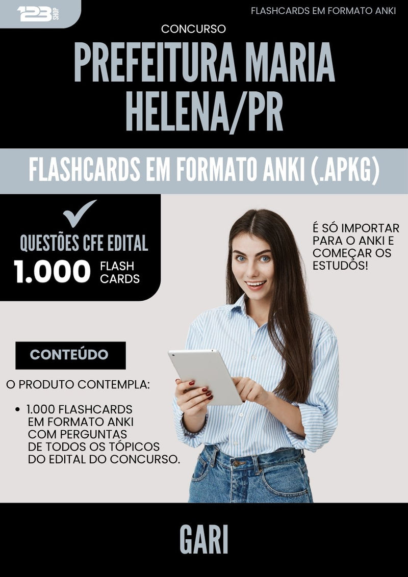 Flashcards para Concurso Gari da Prefeitura Maria Helena Pr 2025 - 1.000 Flashcards de Acordo com Edital