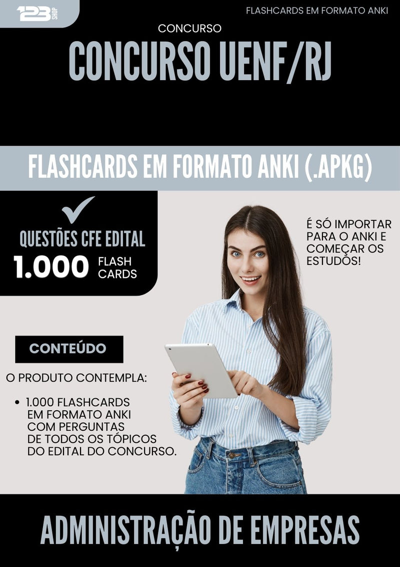 Flashcards para Concurso Administracao De Empresas Uenf Rj 2025 - 1.000 Flashcards de Acordo com Edital