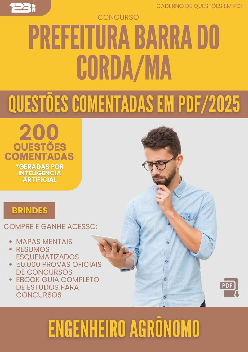 200 Questões Comentadas para Concurso Engenheiro Agronomo da Prefeitura Barra Do Corda Ma 2025 - 200 Questões