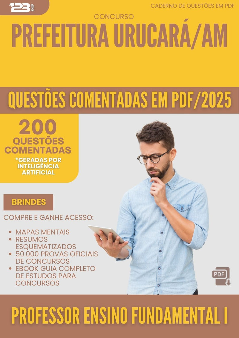 200 Questões Comentadas para Concurso Professor Ensino Fundamental I da Prefeitura Urucara Am 2025 - 200 Questões