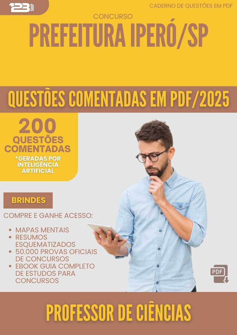 200 Questões Comentadas para Concurso Professor De Ciencias da Prefeitura Ipero Sp 2025 - 200 Questões