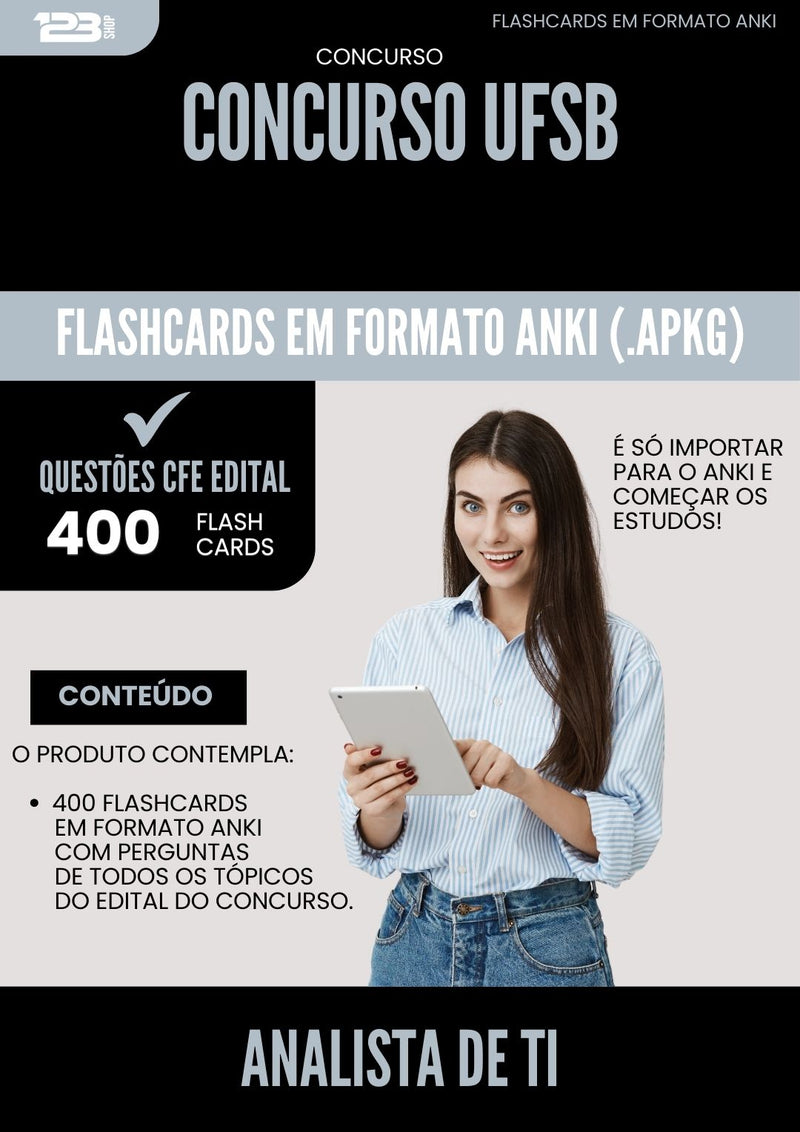 Flashcards para Concurso Analista De Ti Ufsb 2025 - 400 Flashcards de Acordo com Edital