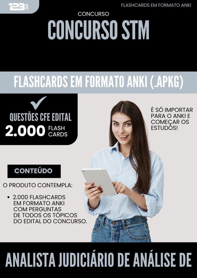 Flashcards para Concurso Analista Judiciario Analise De Sistemas Stm 2025 - 2000 Flashcards de Acordo com Edital