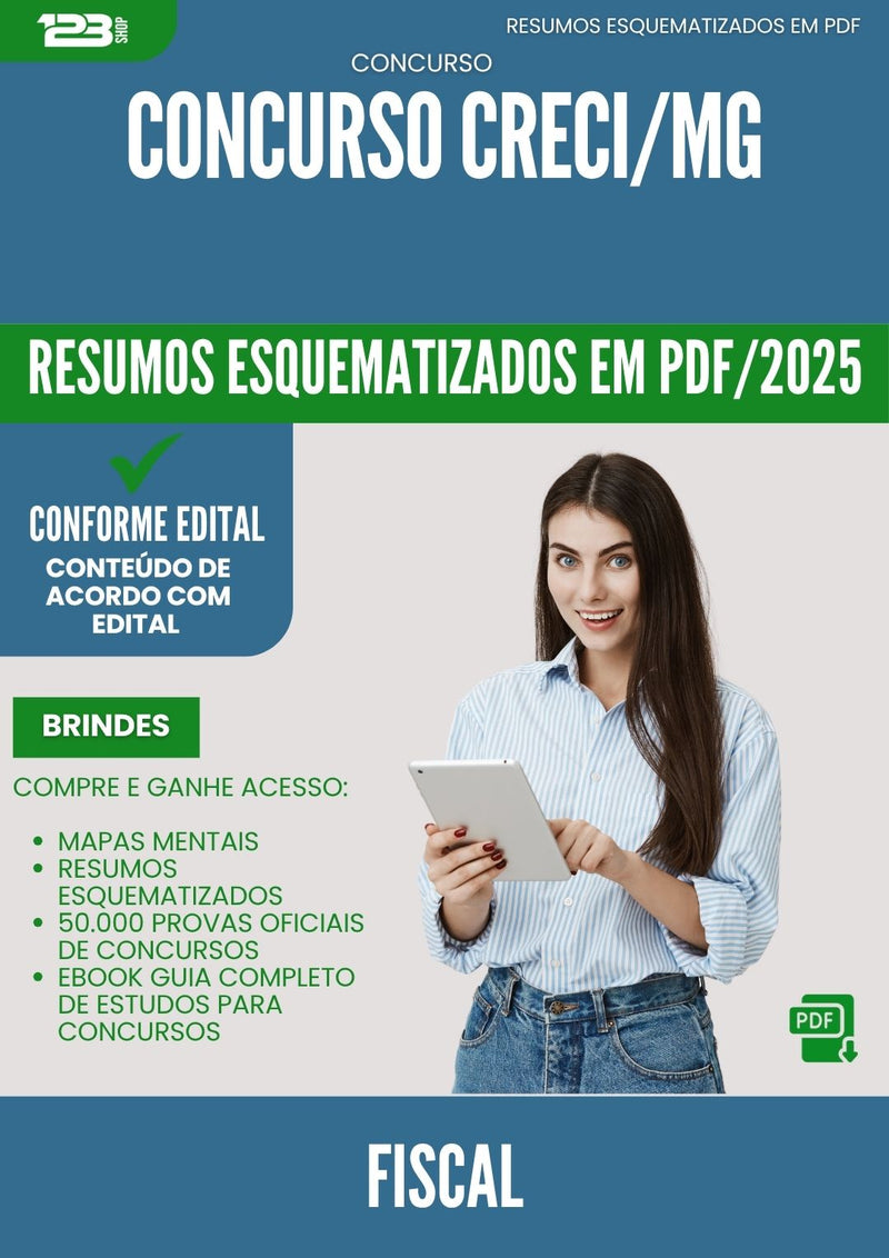 Resumos Esquematizados para Concurso Fiscal Creci Mg 2025 - Conteúdo de Acordo com Edital