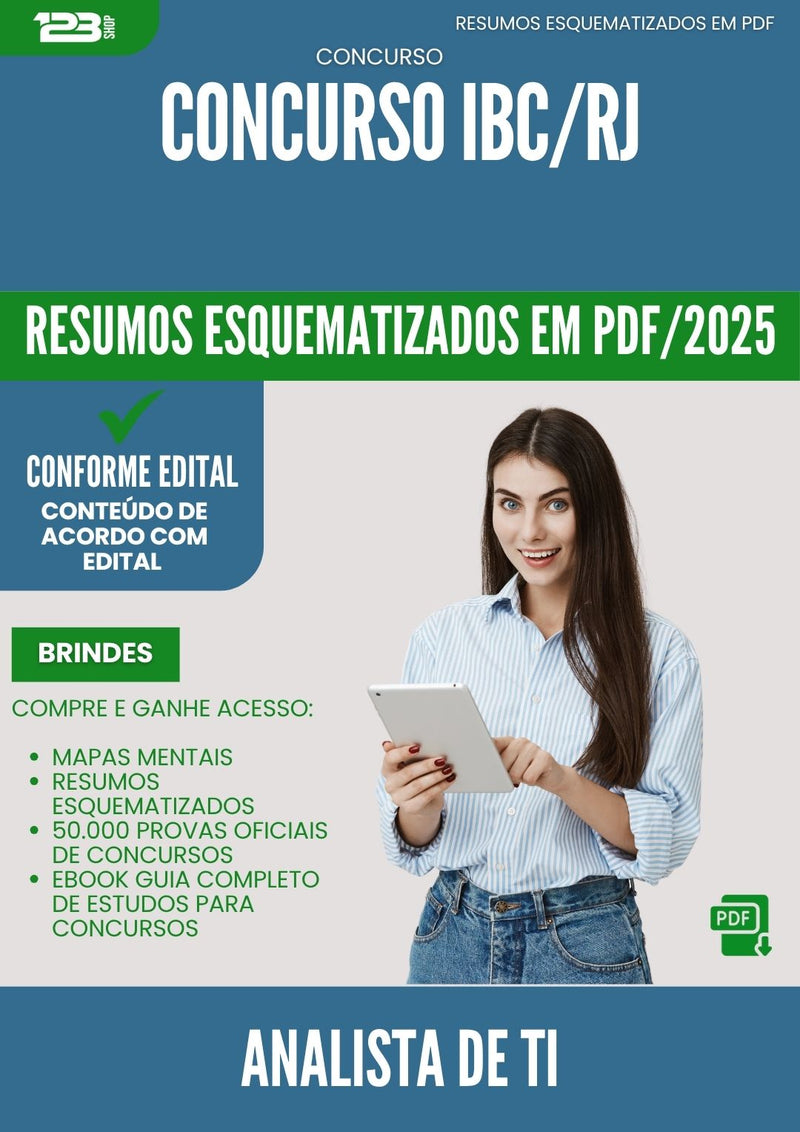 Resumos Esquematizados para Concurso Analista De Ti Ibc Rj 2025 - Conteúdo de Acordo com Edital