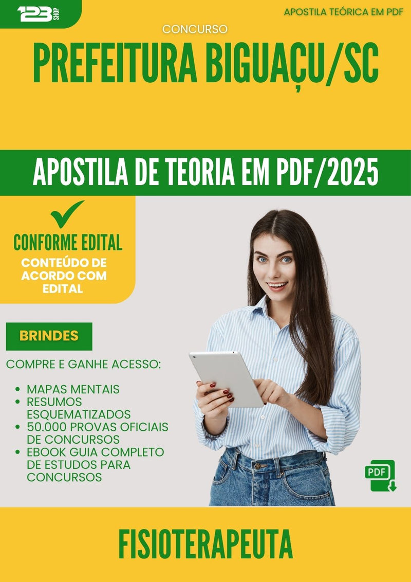 Apostila Teórica para Concurso Fisioterapeuta da Prefeitura Biguacu Sc 2025 - Conteúdo de Acordo com Edital