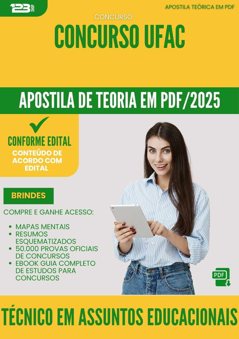 Apostila Teórica para Concurso Tecnico Em Assuntos Educacionais Ufac 2025 - Conteúdo de Acordo com Edital