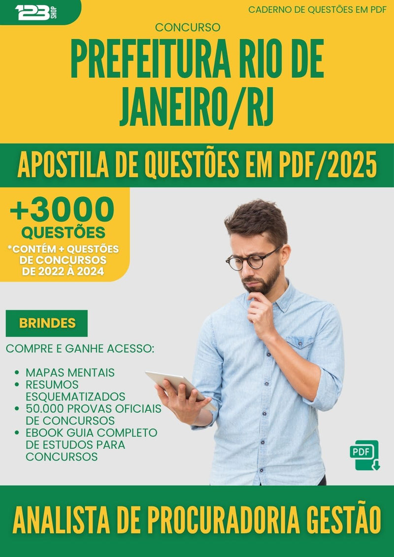 Apostila de Questões para Concurso Analista De Procuradoria Gestao da Prefeitura Rio De Janeiro Rj 2025 - Mais de 3.000 Questões