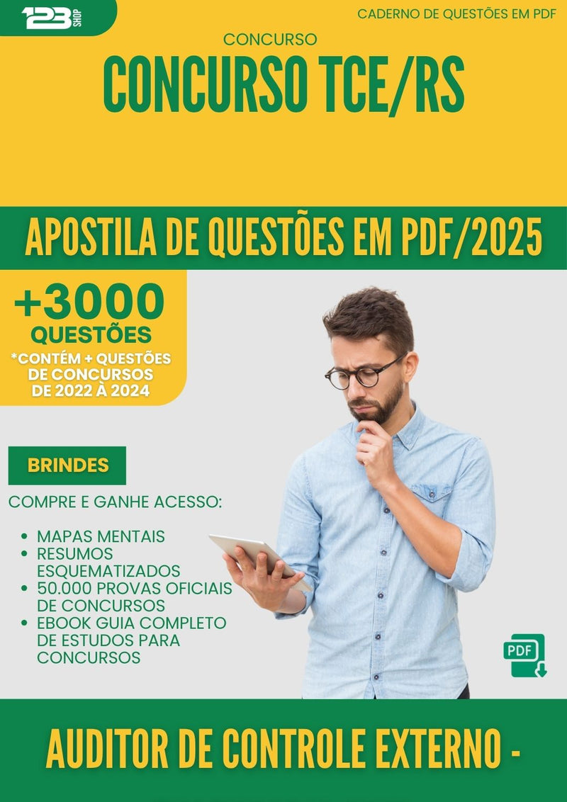 Apostila de Questões para Concurso Auditor De Controle Externo Engenharia Civil Tce Rs 2025 - Mais de 3.000 Questões