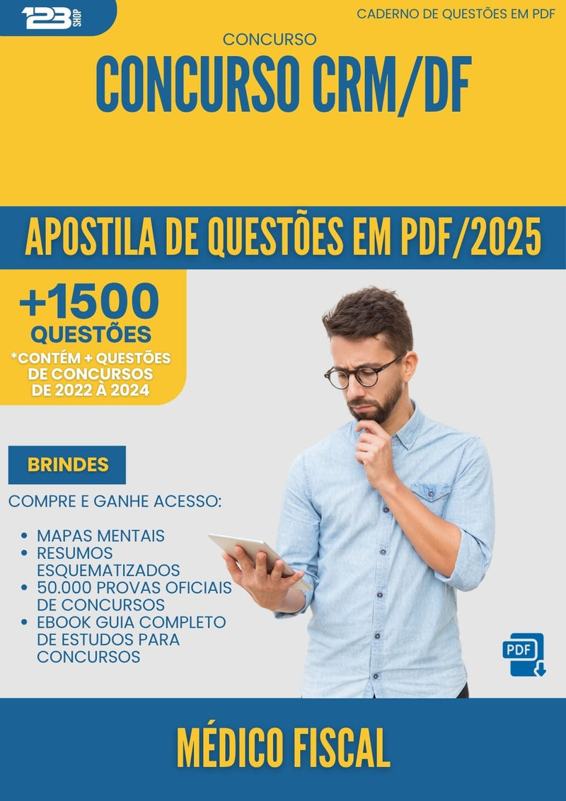 Apostila de Questões para Concurso Medico Fiscal Crm Df 2025 - Mais de 1.500 Questões
