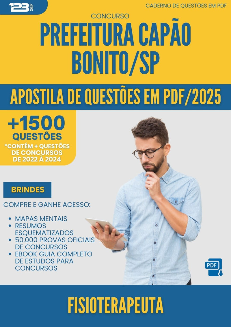 Apostila de Questões para Concurso Fisioterapeuta Capao da Prefeitura Bonito Sp 2025 - Mais de 1.500 Questões