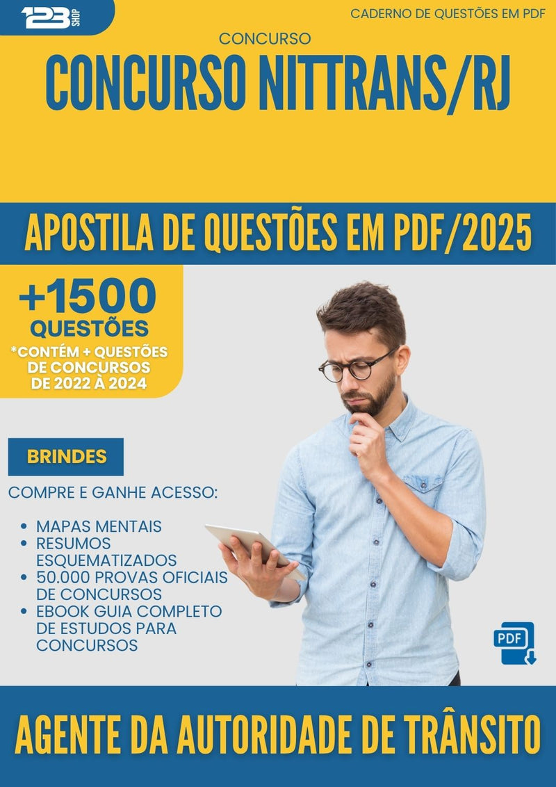 Apostila de Questões para Concurso Agente Da Autoridade De Transito Nittrans Rj 2025 - Mais de 1.500 Questões
