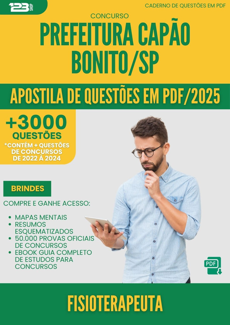 Apostila de Questões para Concurso Fisioterapeuta Capao da Prefeitura Bonito Sp 2025 - Mais de 3.000 Questões