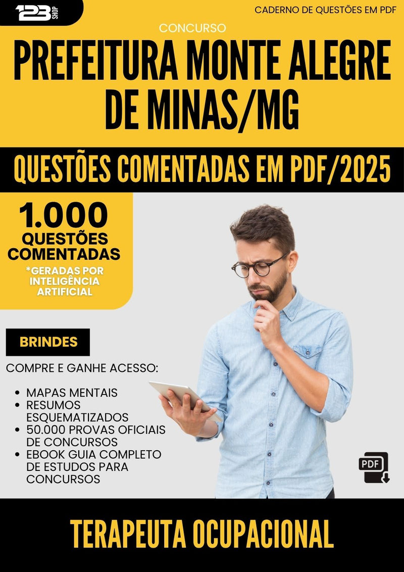 1000 Questões Comentadas para Concurso Terapeuta Ocupacional Monte da Prefeitura Alegre De Minas Mg 2025 - 1000 Questões