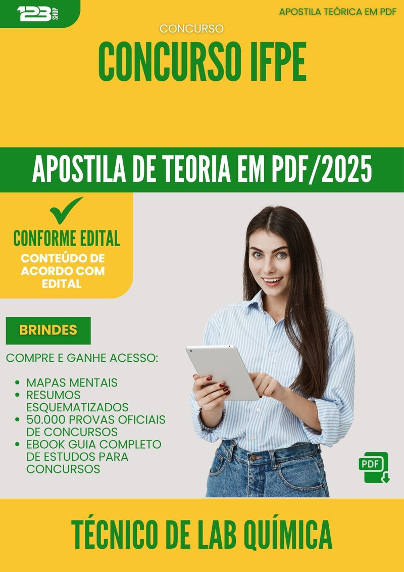Apostila Teórica para Concurso Tecnico De Laboratorio Quimica Ifpe 2025 - Conteúdo de Acordo com Edital