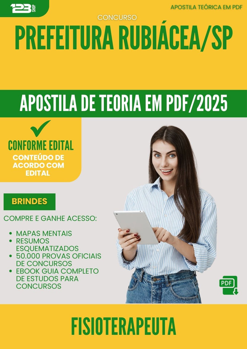 Apostila Teórica para Concurso Fisioterapeuta da Prefeitura Rubiacea Sp 2025 - Conteúdo de Acordo com Edital