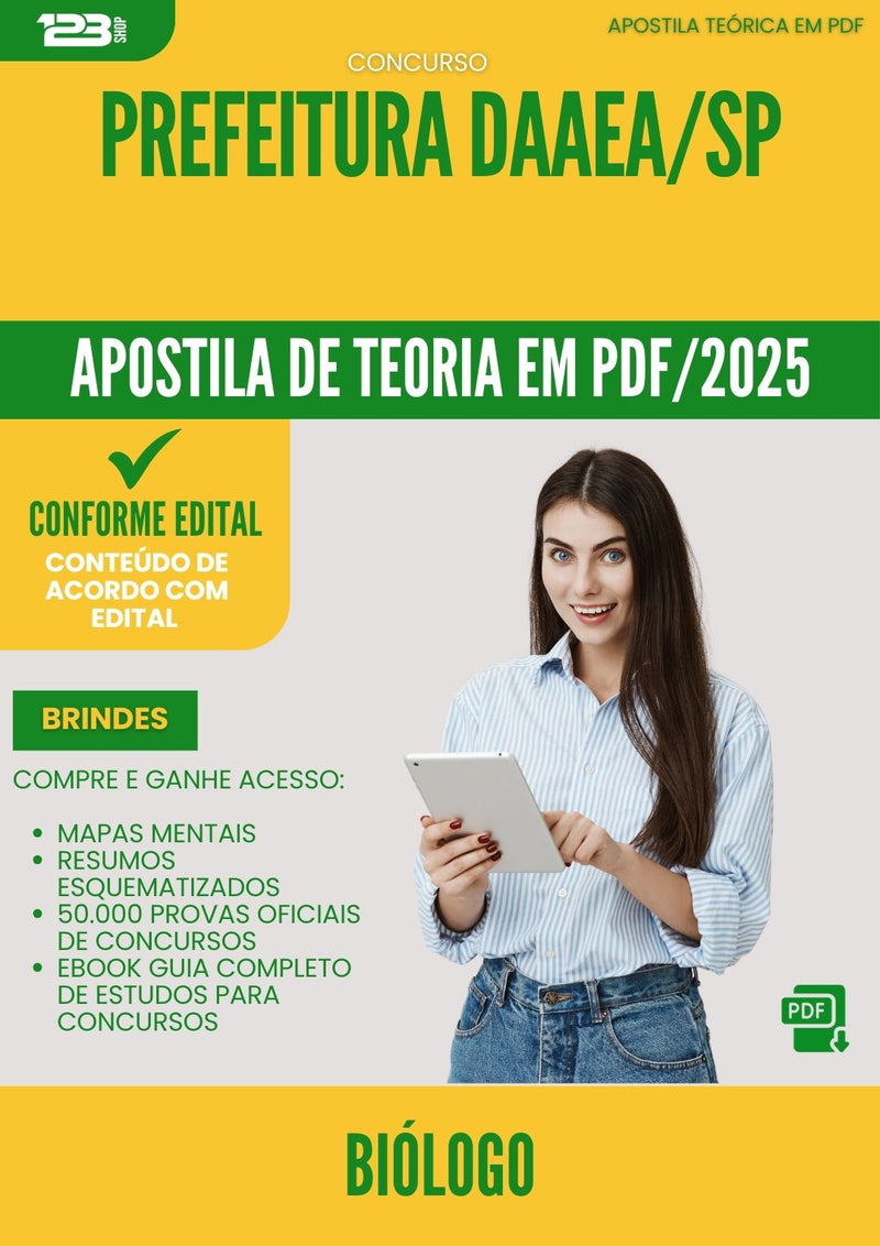 Apostila Teórica para Concurso Biologo Daaea Sp 2025 - Conteúdo de Acordo com Edital