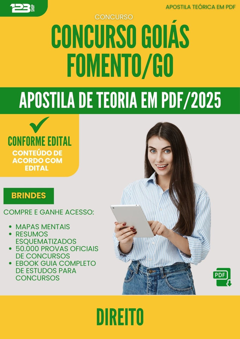 Apostila Teórica para Concurso Direito Goiasfomento 2025 - Conteúdo de Acordo com Edital