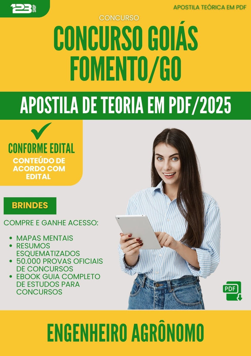 Apostila Teórica para Concurso Engenheiro Agronomo Goiasfomento 2025 - Conteúdo de Acordo com Edital