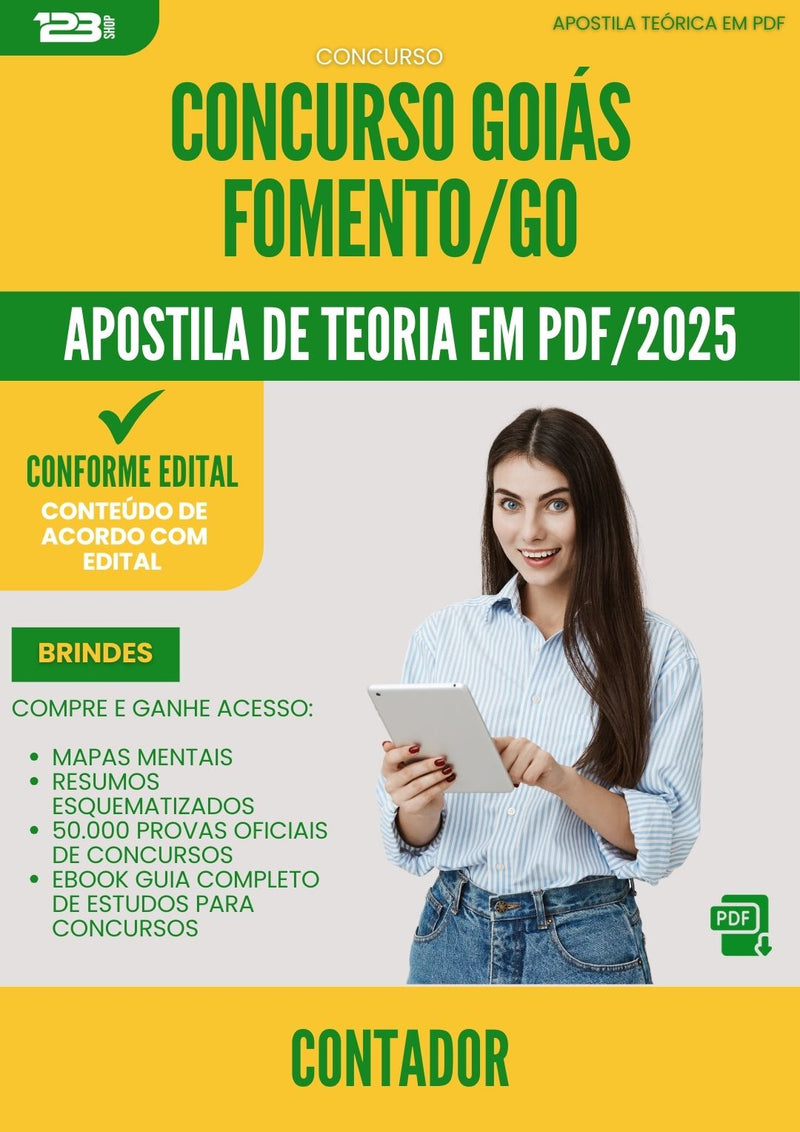 Apostila Teórica para Concurso Contador Goiasfomento 2025 - Conteúdo de Acordo com Edital