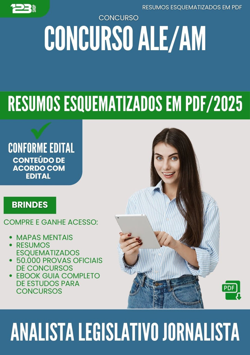 Resumos Esquematizados para Concurso Analista Legislativo Jornalista Ale Am 2025 - Conteúdo de Acordo com Edital
