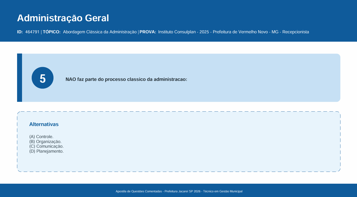 Enunciado e alternativas